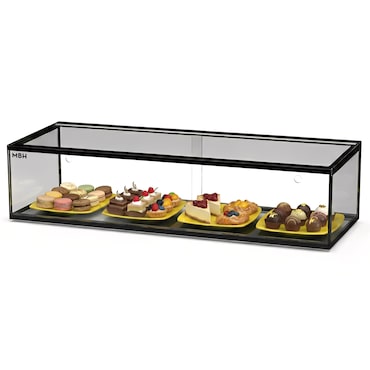 MBH - Vetrina espositiva neutra professionale Snack 92 cm vetri dritti. Espositore neutro da banco porta brioches per bar e pasticceria.