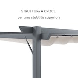thumbnail of Gazebo Pergola 3 x 3 M Pergolato Con Telo Beige Impermeabile Retrattile Richiudibile Struttura In Acciaio Per Giardino Terrazzo Piscina Esterno Fiere