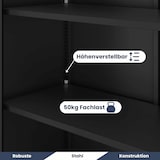 thumbnail of Metallschrank abschließbar ODIS - Zahlenschloss, 5 Ebenen | Aktenschrank Büroschrank Stahl Werkstatt Werkzeugschrank, 185x90x40cm Schwarz