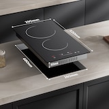 thumbnail of Placa de cocción de vitrocerámica CDV 30 cm, 2 zonas, 9 niveles, control táctil, 3000 W, CDVER302