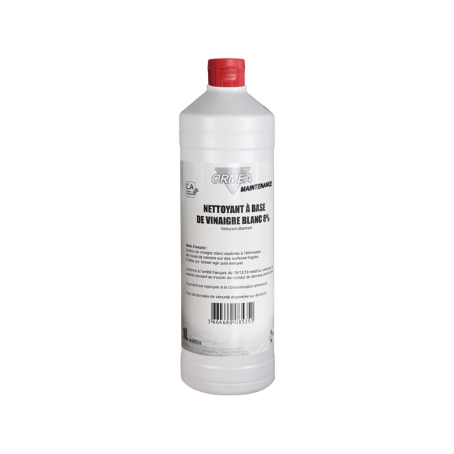 Vinaigre d'alcool cristal ménager 8° en bidon de 1 L