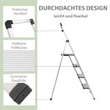 thumbnail of Alu Trittleiter 4-stufig silber klappbar mit Handlauf bis 150 kg Leiter