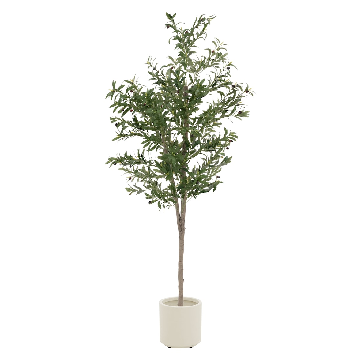 ML-Design – Künstlicher Olivenbaum – 180 cm | mit Früchten, Naturholzstamm, im Topf, Kunstpflanze Indoor & Outdoor