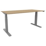 thumbnail of Schreibtisch elektrisch höhenverstellbar, 160x80cm, eiche/silber