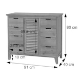 thumbnail of Cassettiera apotecaria HWC-O63, armadio Cassettiera portaetichette per persiana vintage shabby 80x91x40cm ~ corpo naturale