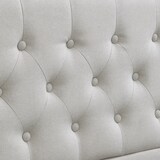 thumbnail of Merax Hydraulisches Polsterbett 140x200 Stauraumbett Doppelbett aus Baumwolle-Leinen mit Nietenverzierung & Lattenrost Hellgrau