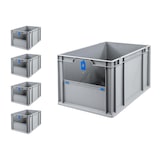 thumbnail of PROREGAL 5x Eurobox NextGen Insight Cover | HxBxT 32x40x60 | 65 Liter | Hoch/Blau | Eurobehälter, Transportbox, Transportbehälter