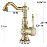 thumbnail of JULIAN | Rubinetto da bagno alto vintage in ottone dorato | Miscelatore retrò in acciaio inox per lavabo freestanding | con rubinetto gastronomico