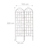 thumbnail of Relaxdays Rankgitter Metall, 2er Set, Rankhilfe für Kletterpflanzen, zum Stecken, Rankspalier HxBxT: 220x52x2 cm, braun