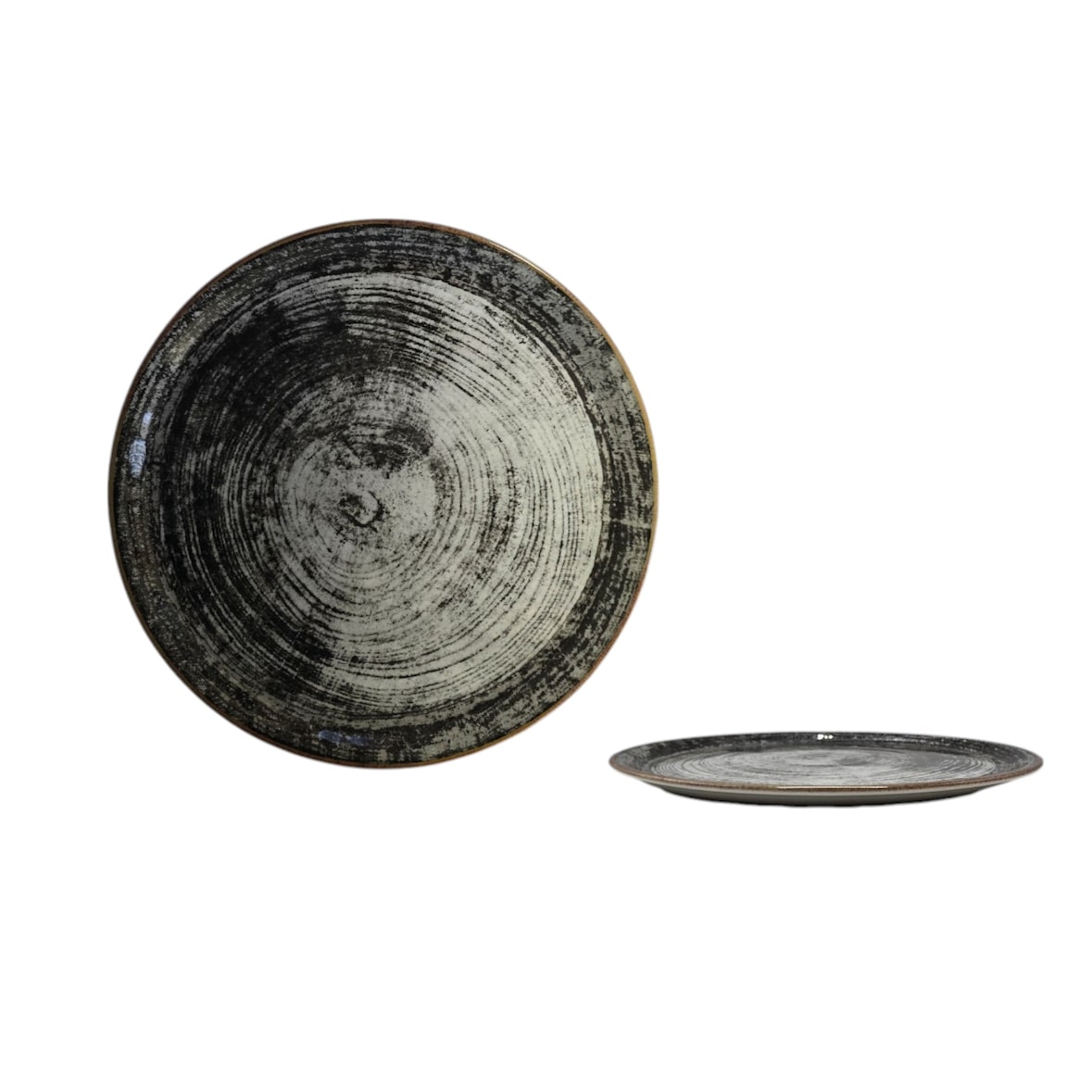 Saturnia zwarte ronde Napoli pizzabord, 33 cm, zwart, digitale print, verpakking van 6