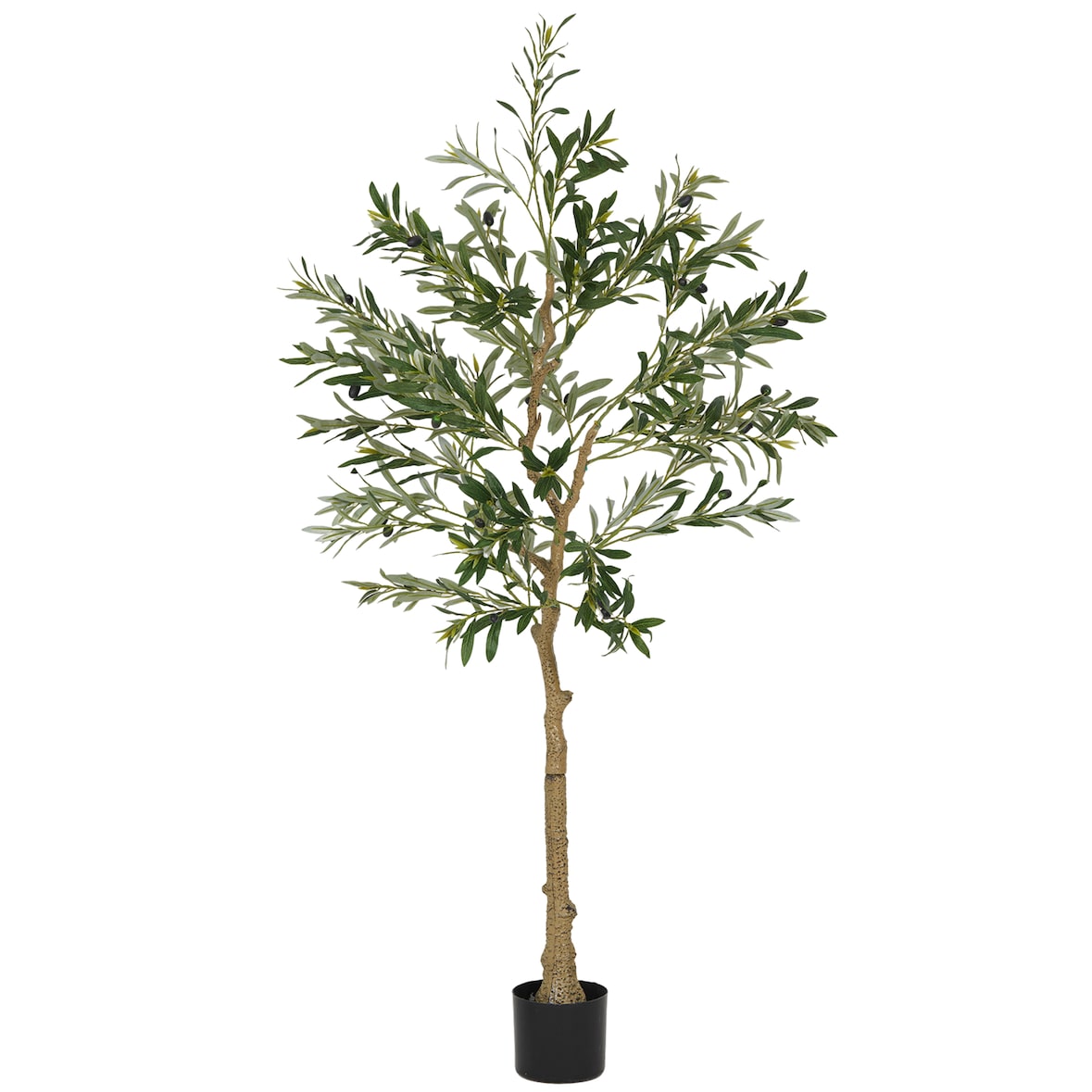 HOMCOM olivo artificial 150 cm planta artificial decorativa grande árbol artificial de interior con 32 aceitunas decoración para hogar oficina verde