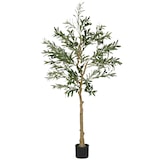 thumbnail of HOMCOM olivo artificial 150 cm planta artificial decorativa grande árbol artificial de interior con 32 aceitunas decoración para hogar oficina verde