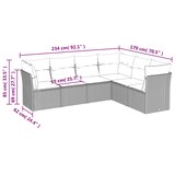 thumbnail of vidaXL 6-tlg. Garten-Sofagarnitur mit Kissen Beige Poly Rattan