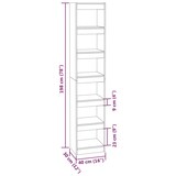thumbnail of vidaXL Bücherregal/Raumteiler Betongrau 40x30x198 cm