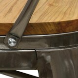 thumbnail of Aubry Gaspard - Tabouret de bar en acier brossé et bois d'orme huilé - 50 x 58 x 108 #H siège 77