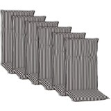 thumbnail of Hochlehnerauflagen Piemont - Polsterauflage mit Halteband & Bindebändern Dessin:Schwarz / Weiß BE807,Größe:6x Hochlehnerauflage