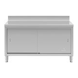 thumbnail of Royal Catering meuble bas inox 150 x 60 x 85 cm dosseret capacité de 600 kg acier inoxydable