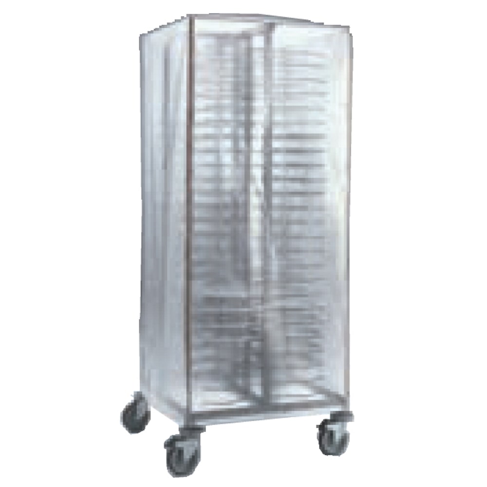 Serveerwagen voor borden voor 100 borden met pvc-hoes - 755x755x1800 mm - 9084500F Eurast