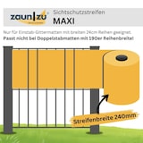thumbnail of zaun|zu® Sichtschutzstreifen Premium Maxi für Doppelstabmatten 24cm hoch Steingrau 2,05m