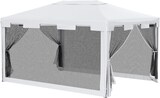 thumbnail of Carpa de jardín 4x3 m cenador de exterior con mosquiteras laterales doble techo y puertas con cremallera para terraza patio playa