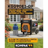 thumbnail of KGG90EI-DF Generador Gasolina Inverter Dual Fuel Full Power 8,9KW de KOMPAK