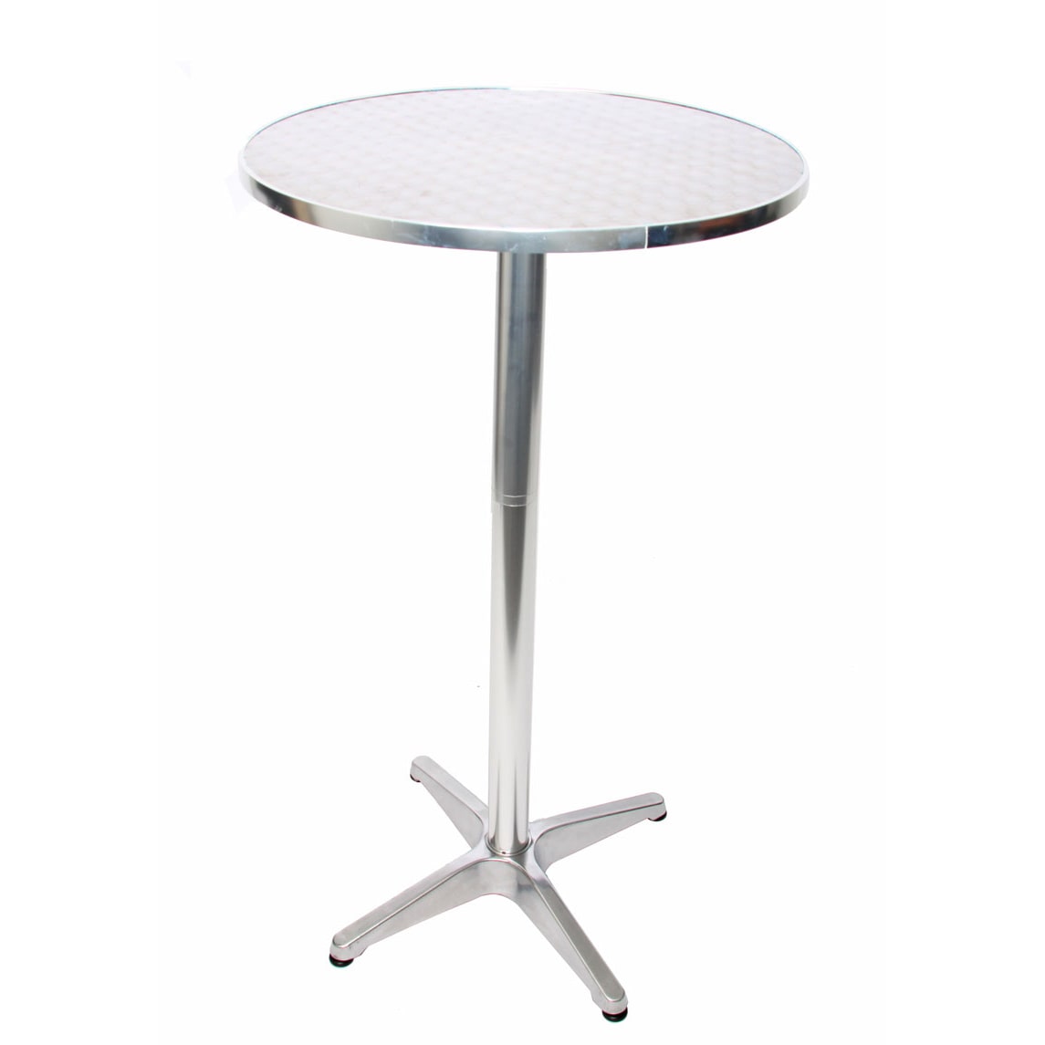 10er-Set Alu-Stehtisch, Bistrotisch, höhenverstellbar 70/110cm Ø=60cm ~ klappbar, Fuß mit Betoneinguss