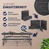 thumbnail of Casaria Bierzeltgarnitur 180 cm Klappbar 1x Campingtisch 2x Campingbank 3 tlg Festzeltgarnitur