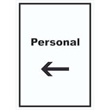 thumbnail of Personal Schild mit Text und Richtungspfeil links hochkant A4 (210x297mm)