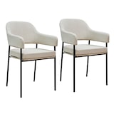 thumbnail of SVITA SCARLETT 2er Set Esszimmerstühle Armlehnstuhl Polsterstuhl Stoff Weiß