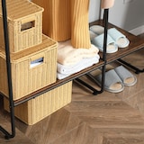 thumbnail of HOMCOM perchero de ropa de madera perchero multiusos con 5 estantes de almacenaje y barra para colgar para dormitorio estilo industrial 101x39x160 cm