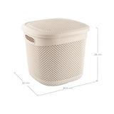 thumbnail of Middelgrote Vierkante Mand met Deksel 15 Liter Beige 7house