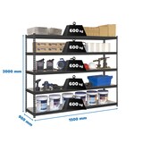 thumbnail of Metallregal ohne Schrauben mit Simonforte -Metallschalen 5 Regale. Anthrazitfarbe/Galva 2000x1500x900 mm