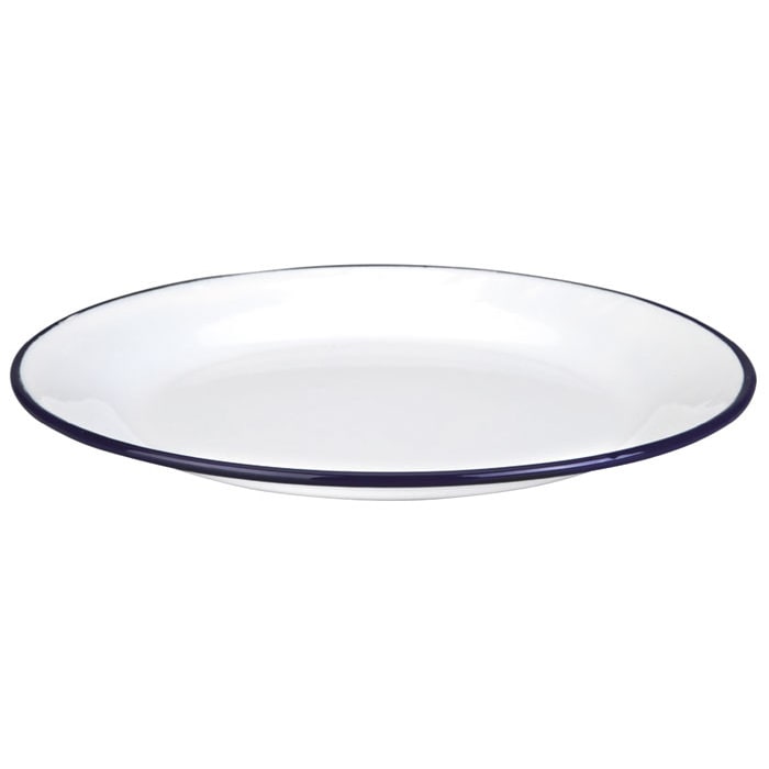 IBILI set 6 plato llano vintage BLANCA acero esmaltado 24 cm 901124