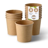 thumbnail of BIOZOYG Suppenbecher to go 25 Stück 400 ml, braun Suppenschüsseln Einweg - Einweggeschirr Alternative zur Plastikschüssel - Becher, Suppe, Soup Bowl