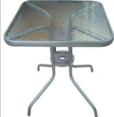 thumbnail of Bistrotisch Balkontisch Gartentisch Terrassentisch Glastisch silber 60x60 cm : Silber