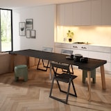 thumbnail of Ausziehbarer Konsolentisch, 302x90x73cm, Für 14 Personen, Holzbeine, Moderner Stil, Schwarz _ 359_49