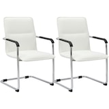 thumbnail of Set di 2 sedie cantilever Seattle in similpelle bianco