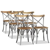 thumbnail of Décoshop26 - Lot de 6 chaises de salle à manger cuisine design industriel bois de manguier massif et acier CDS022103