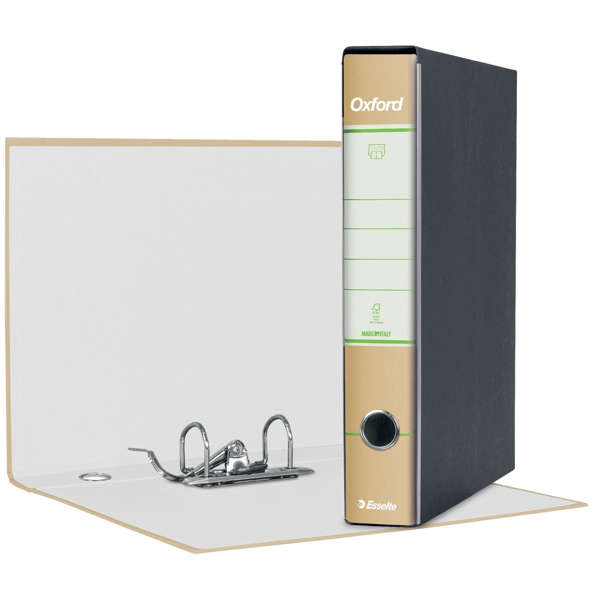 Esselte G84 OXFORD GREEN Registratore con Meccanismo N.1 in Formato Protocollo con Dorso da 5 cm, 100% carta riciclata, 8 pezzi, 397840501