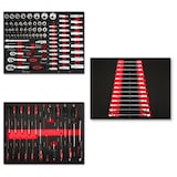 thumbnail of EBERTH Multigereedschapset 114 delen Voor gereedschapswagen, Gelabelde schuimrubberen inzetstukken, Hard metaal, Ergonomische handgrepen, Voor 3 laden