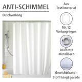thumbnail of WENKO Anti-Schimmel Duschvorhang Uni White, 180 x 200 cm