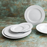 thumbnail of Service de 6 assiettes à soupe au porc en porcelaine Bidasoa Glacial à large bord, 23,5 cm