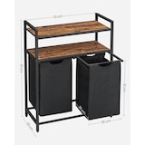 thumbnail of Helloshop26 - Cesto de roupa suja com 2 compartimentos e 2 prateleiras para sacos removíveis capacidade de 46 litros por saco para 12_0006752