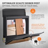 thumbnail of ECD Germany Standbriefkasten Anthrazit Edelstahl 170 cm mit Zeitungsfach, Postkasten Holzoptik, pulverbeschichteter Stahl