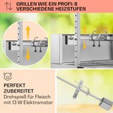 thumbnail of Sauenland Pro Spanferkelgrill Drehspieß 13W 4 Rollen Edelstahl Silber-Metallic