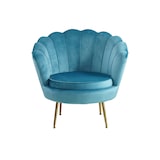 thumbnail of SalesFever Shell fauteuil | hoes velours stof | frame metaal goudkleurig | B 78 x D 76 x H 78,5 cm | blauw