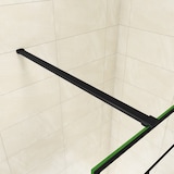 thumbnail of AICA Walkin Mampara Panel de ducha serigrafiada de celosía cuadrada Vidrio Antical 8mm con Barra1 90cm Perfil Negro Mate (88-90)x200cm