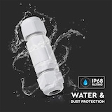 thumbnail of IP68 Kabelverbinder Klemmleiste Muffe Wasserdicht Kabeldicke: 4-6,5mm 3 Polig Kabelquerschnitt: 1 bis 4mm² ( bis 230V) weiß