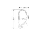 thumbnail of Gastro-Inox Monoblock-Vorspüldusche mit handfreier Bedienung und Schwenkkran ausgestattet, 700mm