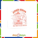 thumbnail of DayBays 12 Kg Döner-Tüten 16x16 cm weiss mit rotem Druck "DÖNER KEBAB" und Spenderbox